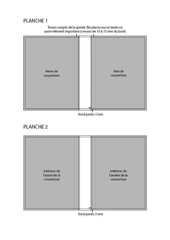 Mise en page du fichier pour l'impression recto-verso de la couverture d'un livre spirale en impression offset et en impression numérique