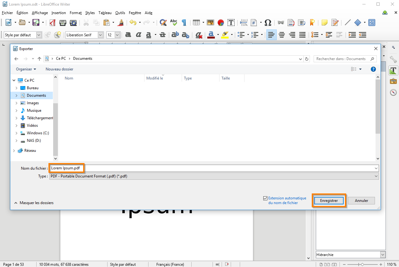 Créer un PDF ‘prêt à imprimer’ avec Libre Office etapé 3