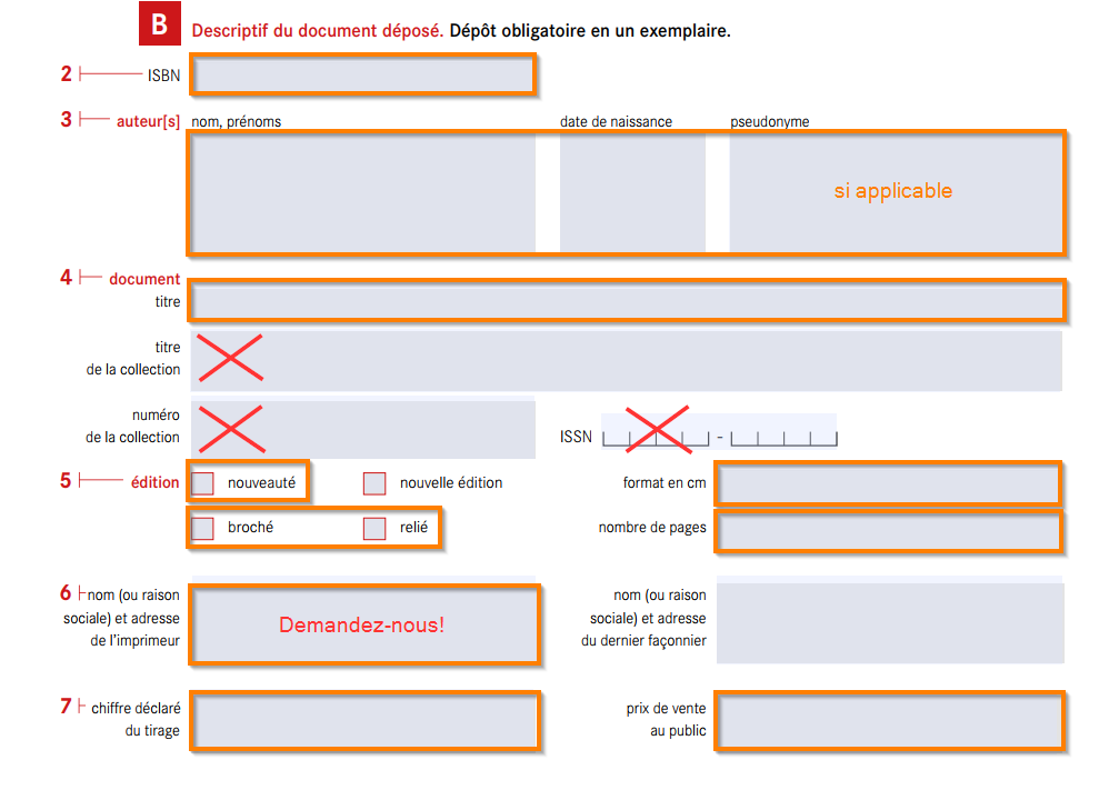 BNF formulaire de déclaration étape 3