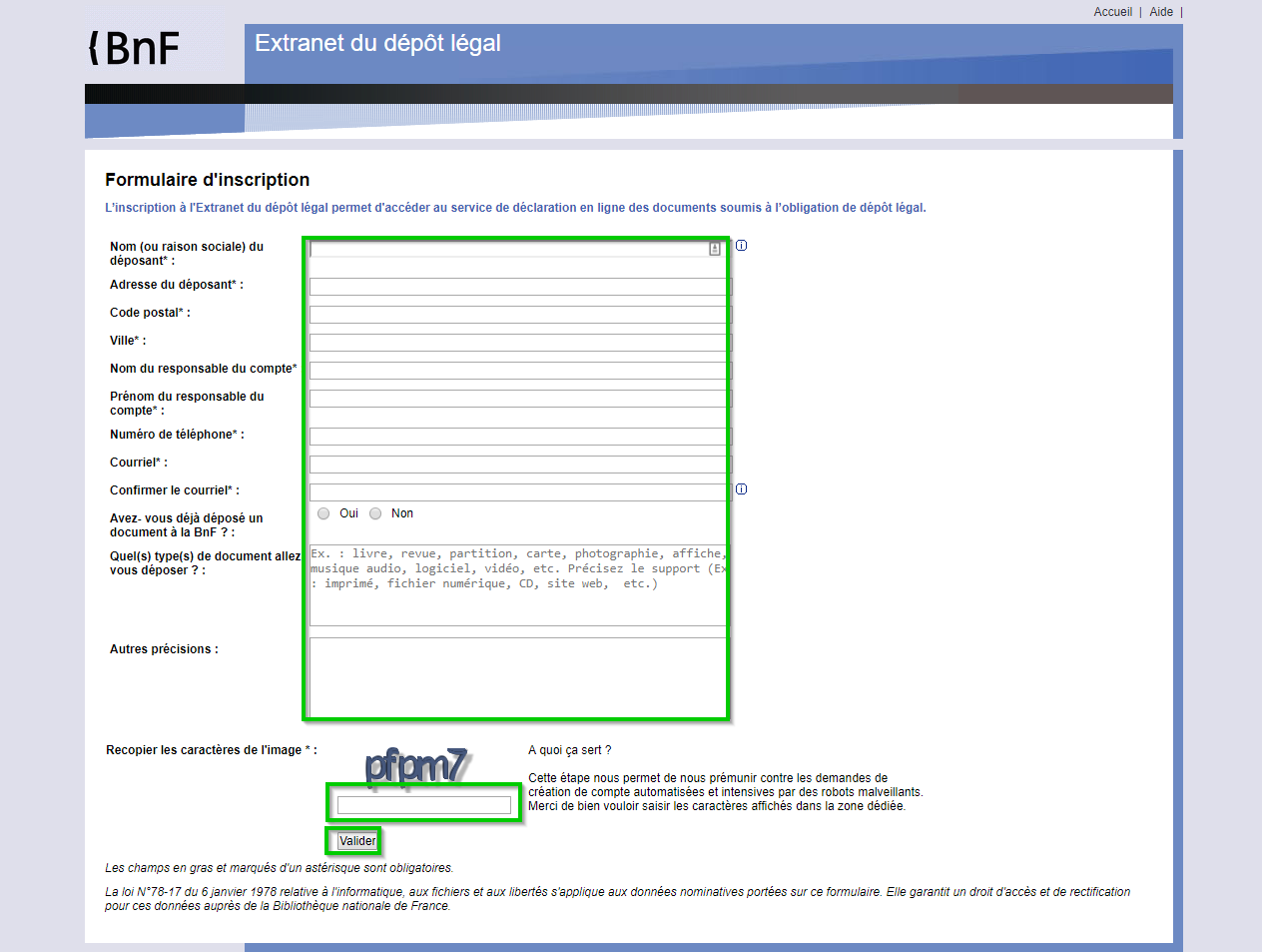 BNF Extranet étape 2