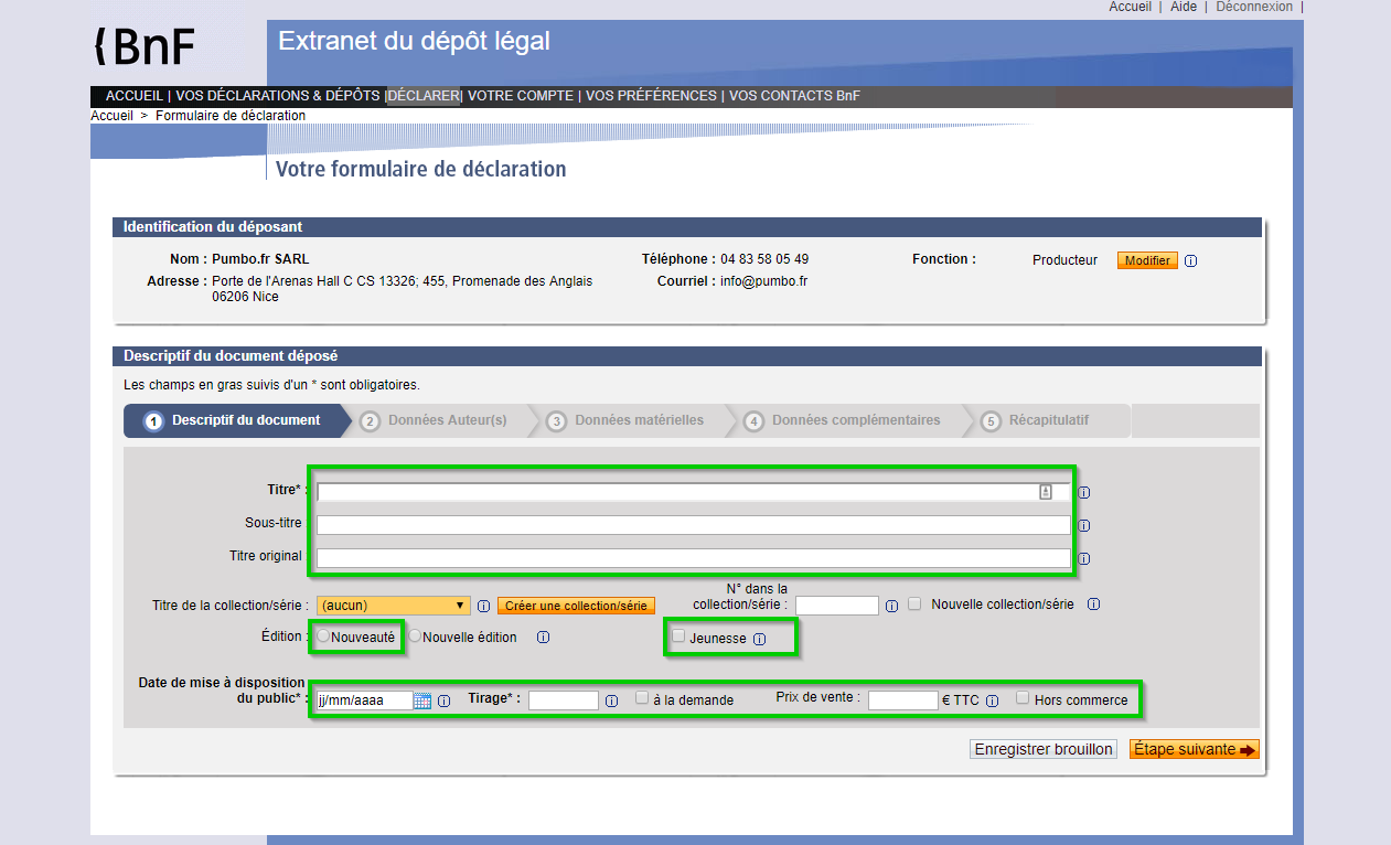 BNF Extranet étape 5