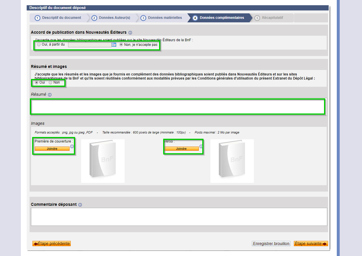 BNF Extranet étape 9